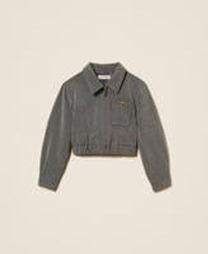 Cropped flannel jacket