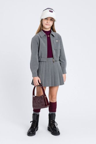 Short flannel skirt