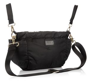 אירגונית מעוצבת לעגלות תינוק וטיולינים עם מקום לבקבוקים, רצועות תליה וכתף - שחור