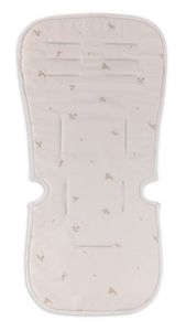 ריפודית לעגלת תינוק או טיולון 100% כותנה עם זוג חבקים - אפור אבן רקום