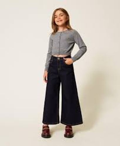 Wide leg five pocket jeans