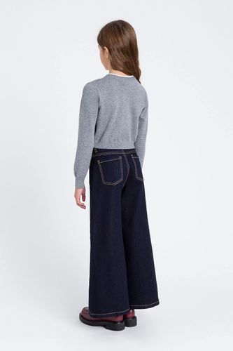 Wide leg five pocket jeans