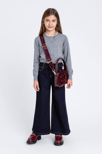 Wide leg five pocket jeans