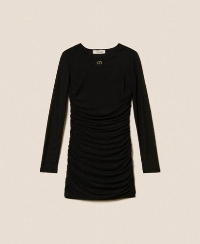 Short tulle dress with gathering