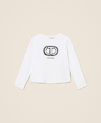 T-shirt with Oval T logo print