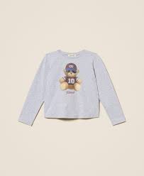 T-shirt with print and rhinestones