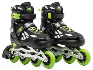 רולר בליידס במידה 35-38 עם גלגלי PU ובטנה מרופדת מנדפת זיעה - שחור/ירוק