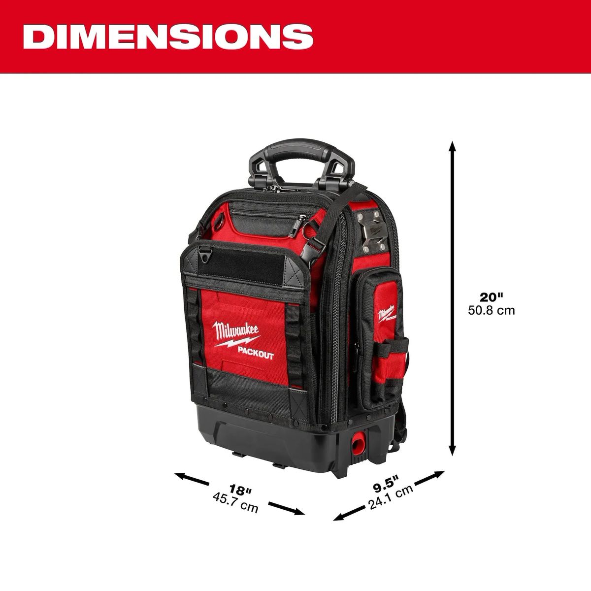 תיק גב מילווקי מקצועי PACKOUT MILWAUKEE דגם 48-22-8303
