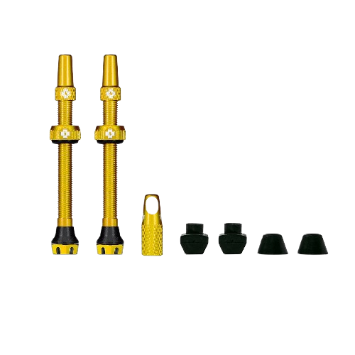 זוג ונטילים לטיובלס מאק אוף זהב - MUC-OFF TUBLESS VALVES V2 44MM