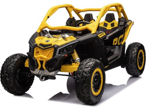 באגי ממונע 24V מאבריק קאן אם Mavic CAM AM עם גלגלי גומי EAV, אורות, שלט ובולמי זעזועים - שחור/צהוב