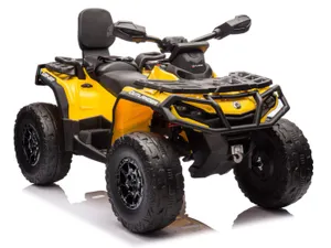 טרקטורון אאוטלנדר CAN AM Outlander 24V חשמלי לילדים עם צמיגי EVA, אורות ומערכת מולטימדיה - שחור/צהוב