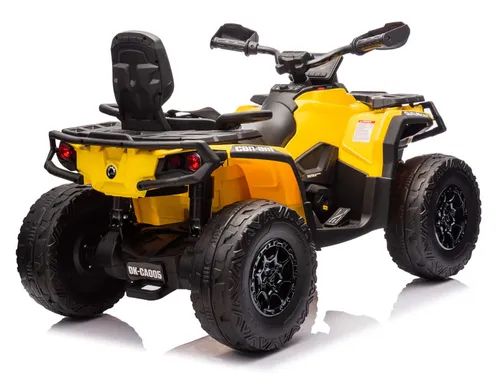 טרקטורון אאוטלנדר CAN AM Outlander 24V חשמלי לילדים עם צמיגי EVA, אורות ומערכת מולטימדיה - שחור/צהוב