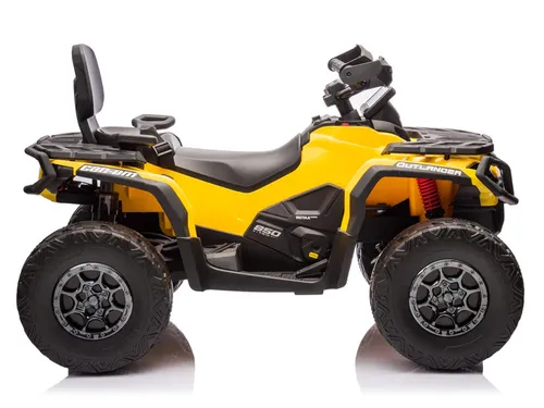 טרקטורון אאוטלנדר CAN AM Outlander 24V חשמלי לילדים עם צמיגי EVA, אורות ומערכת מולטימדיה - שחור/צהוב