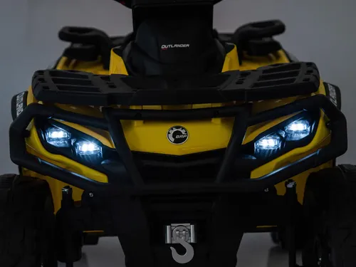 טרקטורון אאוטלנדר CAN AM Outlander 24V חשמלי לילדים עם צמיגי EVA, אורות ומערכת מולטימדיה - שחור/צהוב