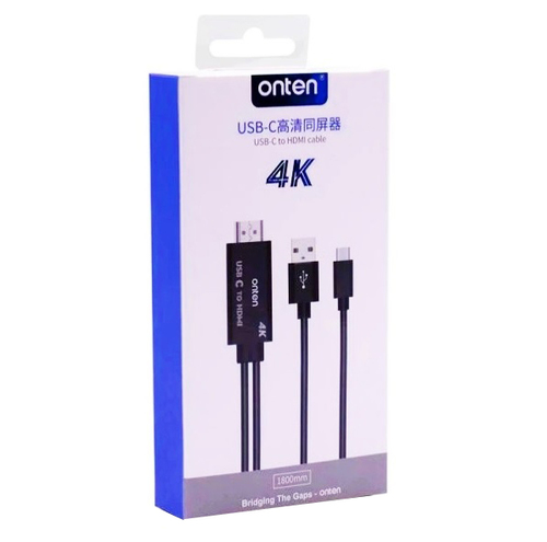 כבל HDMI לכל המכשירי טייפ-סי - Plug and Play - חברת ONTEN