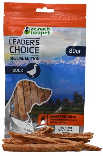 חטיף לידר צ'ויס מקלוני ברווז לכלבים 80 גרם - Leader's Choice