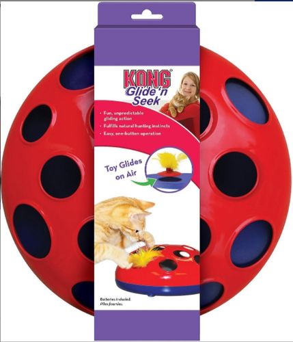 קונג משחק מחבואים מגנטי לחתול עם נוצות - Kong Glide And Seek Cat Toy