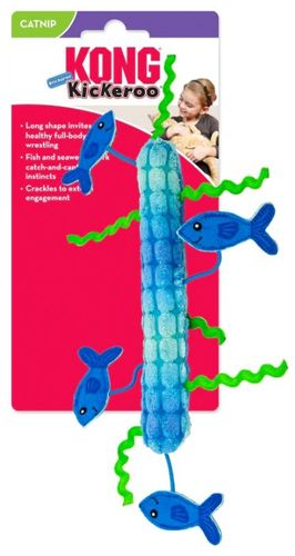 קונג בובת דגים ואצות עם קטניפ לחתול - KONG Kickeroo Stickeroo Cat Toy