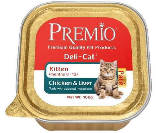 מעדן פרמיו לגורי חתולים מוס עוף וכבד 100 גרם - Premio Deli Cat