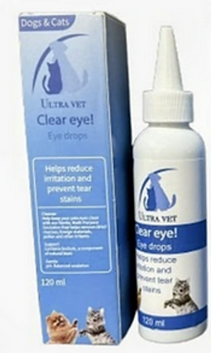 נוזל לניקוי כתמי דמעות ולהרגעת העיניים - Ultra Vet Clear Eye
