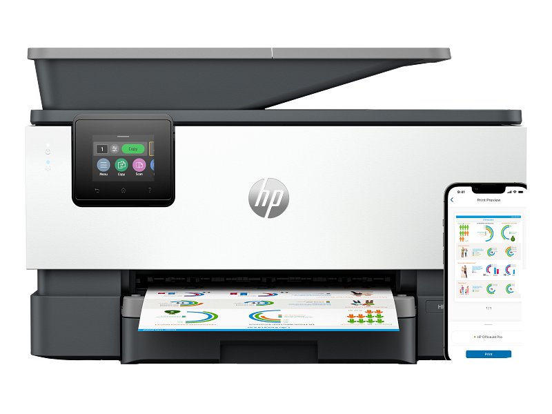 מדפסת הזרקת דיו משולבת HP OfficeJet Pro 9123 All-in-One 