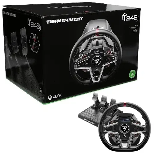 הגה מירוצים Thrustmaster T248x למחשב ול-Xbox & PC כולל דוושות  