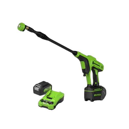 אקדח שטיפה בלחץ נטען 24v סוללה 4.0Ah ומטען מהיר GREENWORKS 99788/1 