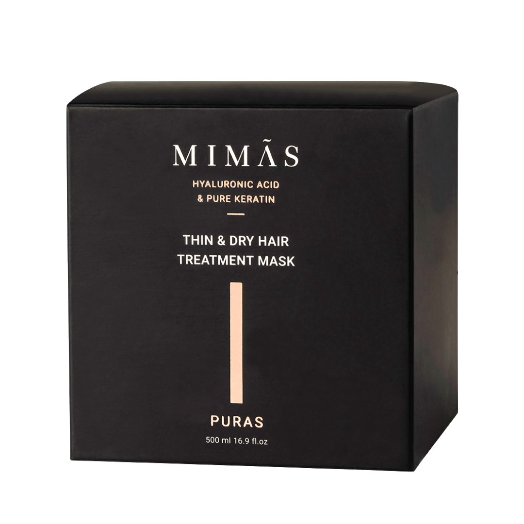 מסכה לשיער דק ושביר MIMAS מועשרת בחומצה היאלורונית וקרטין טהור מימאס 500 מ"ל
