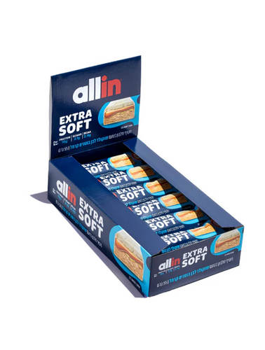 ALL IN חטיף חלבון אקסטרה סופט שוקולד לבן בוטנים קרמל55 גרם