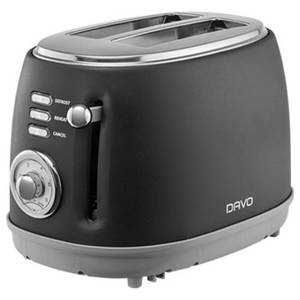 מצנם רטרו 2 פרוסות Davo DRT701 שחור