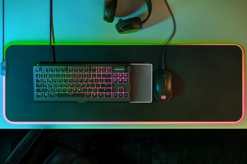 מקלדת גיימינג קטנה SteelSeries Apex 3 TKL RGB - צבע שחור