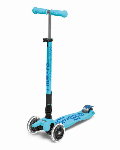 קורקינט מקסי מיקרו דלוקס לד מתקפל Maxi Deluxe Foldable Led כחול בהיר