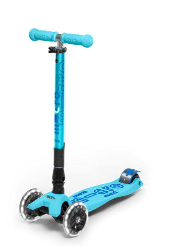 קורקינט מקסי מיקרו דלוקס לד מתקפל Maxi Deluxe Foldable Led כחול בהיר