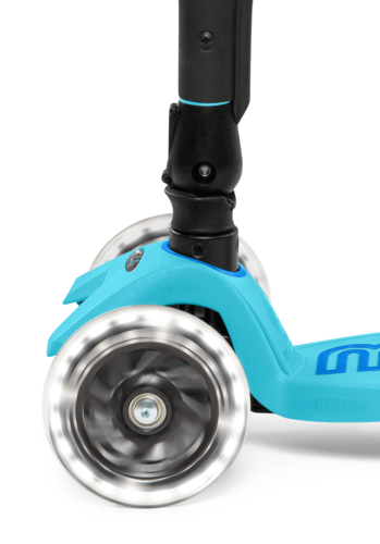 קורקינט מקסי מיקרו דלוקס לד מתקפל Maxi Deluxe Foldable Led כחול בהיר
