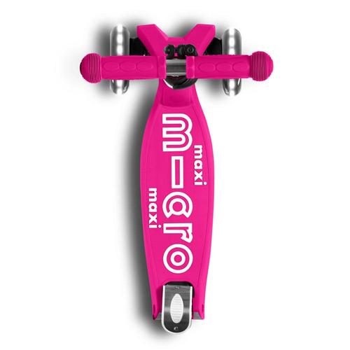 קורקינט מקסי מיקרו דלוקס לד מתקפל Maxi Deluxe Foldable Led ורוד
