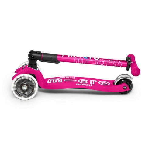 קורקינט מקסי מיקרו דלוקס לד מתקפל Maxi Deluxe Foldable Led ורוד