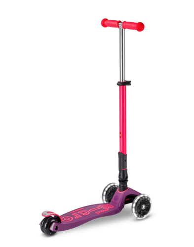 קורקינט מקסי מיקרו דלוקס לד מתקפל Maxi Deluxe Foldable Led ורוד ניאון