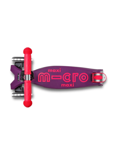 קורקינט מקסי מיקרו דלוקס לד מתקפל Maxi Deluxe Foldable Led ורוד ניאון