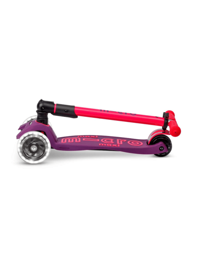 קורקינט מקסי מיקרו דלוקס לד מתקפל Maxi Deluxe Foldable Led ורוד ניאון