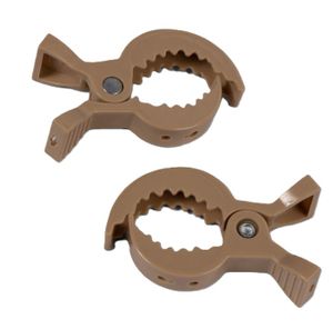 זוג קליפסים לחיבור חיתול / שמיכה או צעצוע לעגלת תינוק או סלקל - חום