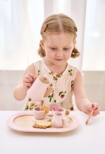 ערכה להגשת תה מעץ 26 חלקים