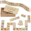 דומינו דו-צדדי חיות / קלאסי 28 חלקים בקופסת עץ רב פעמית