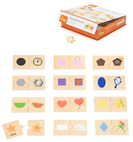 פאזל התאמת צורות וצלליות מעץ