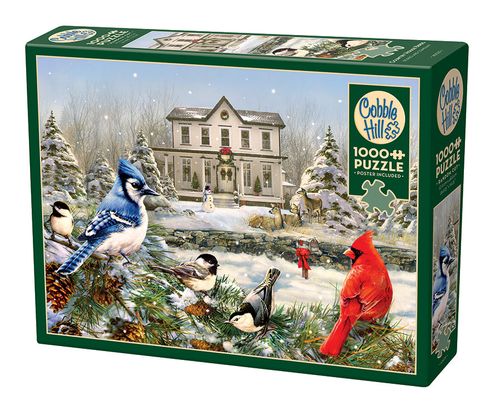 אריזת פאזל Cobble Hill 1000 – Country House Birds (כולל פוסטר)