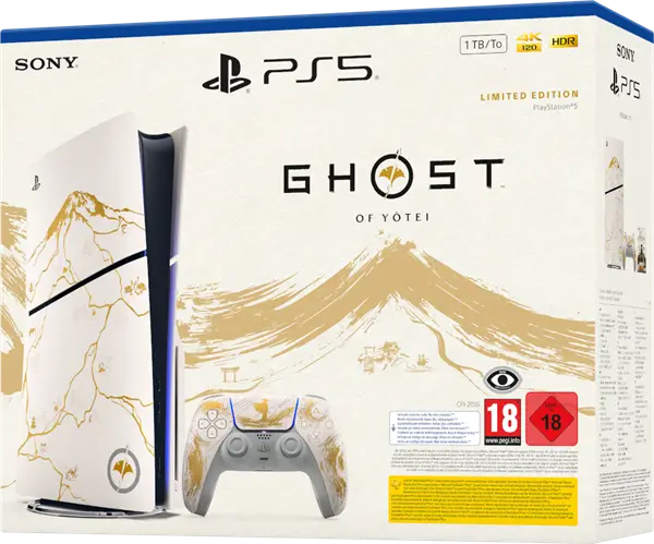  PS5 קונסולה ממותגת Playstation 5 Slim 1TB Blu-Ray + Ghost Of Yotei