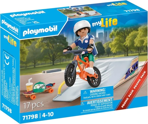 משחק פליימוביל רוכב עם רמפה, סקייטבורד ו-BMX לגילאי 4+