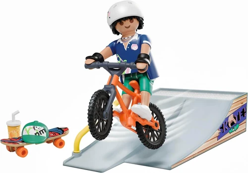 משחק פליימוביל רוכב עם רמפה, סקייטבורד ו-BMX לגילאי 4+