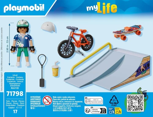 משחק פליימוביל רוכב עם רמפה, סקייטבורד ו-BMX לגילאי 4+