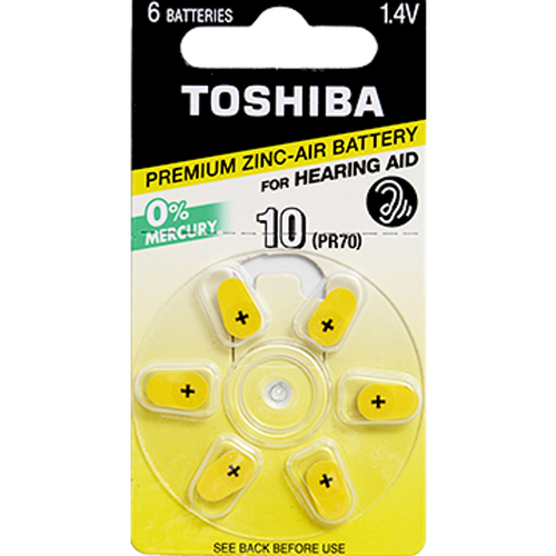 מארז 6 סוללות למכשיר שמיעה TOSHIBA 10