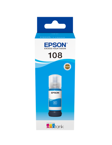 בקבוק דיו כחול 108 ECOTANK CYAN INK BOTTLE